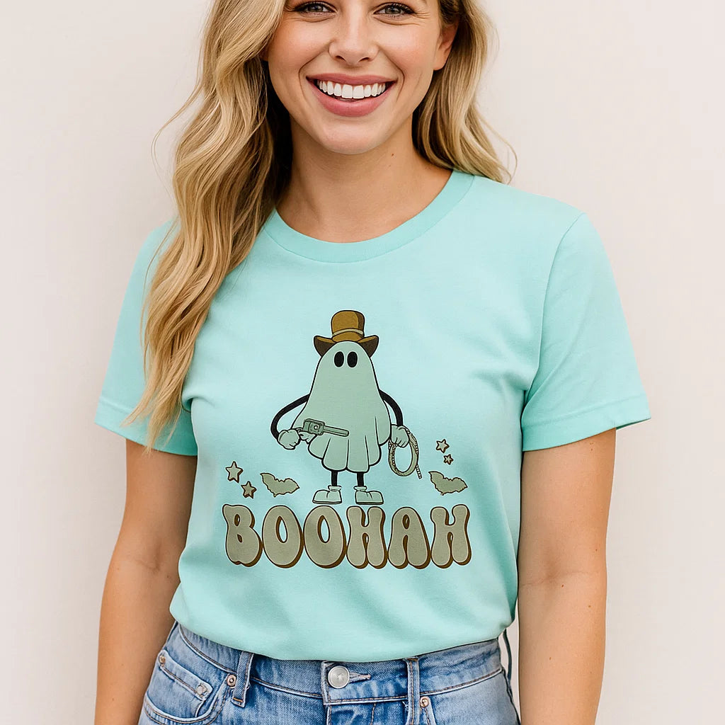 Boohah Ghost Tee, Funny Halloween Shirt, Cute Ghost Top