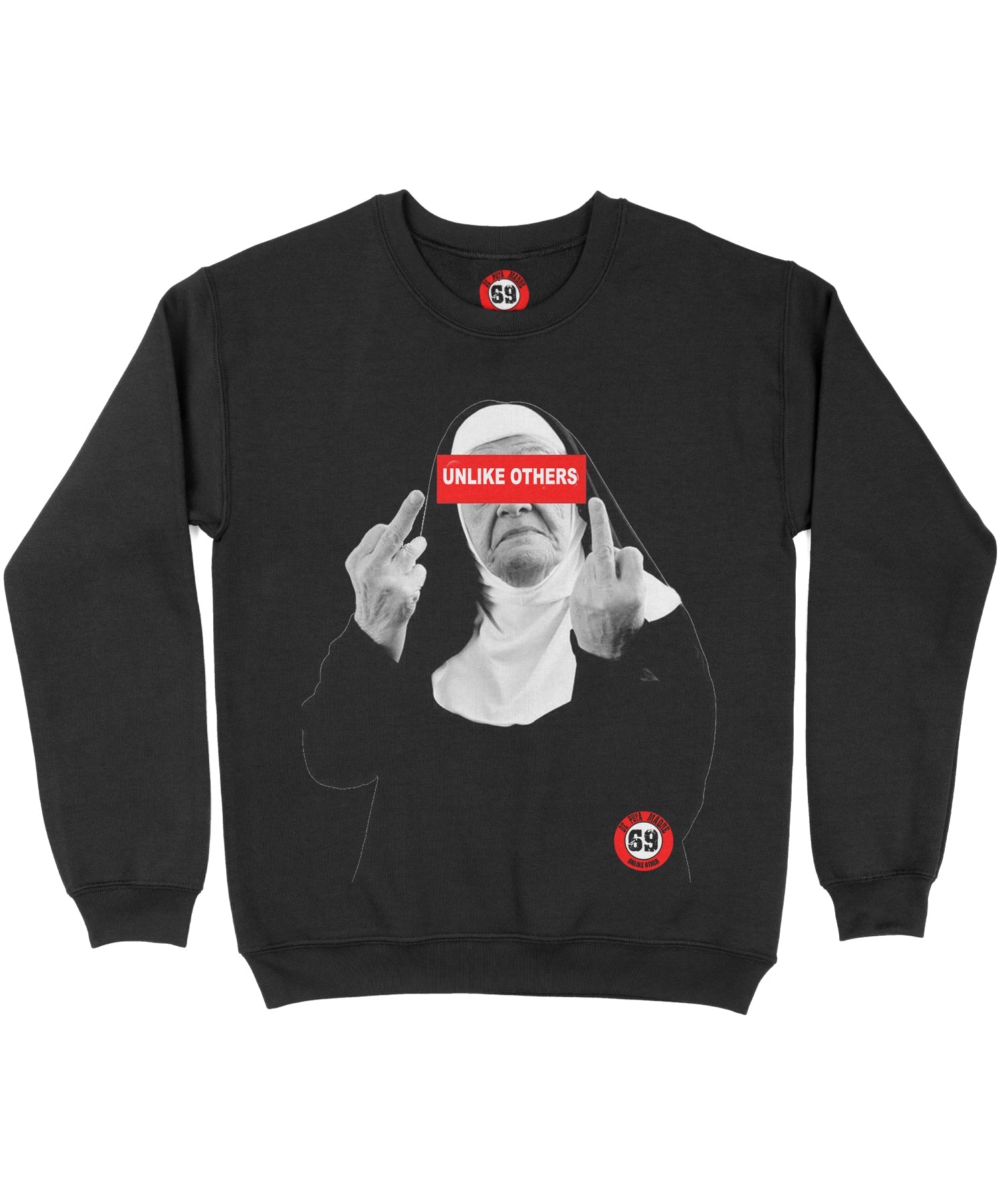 Men's sweatshirt design Unlike Others Fck black