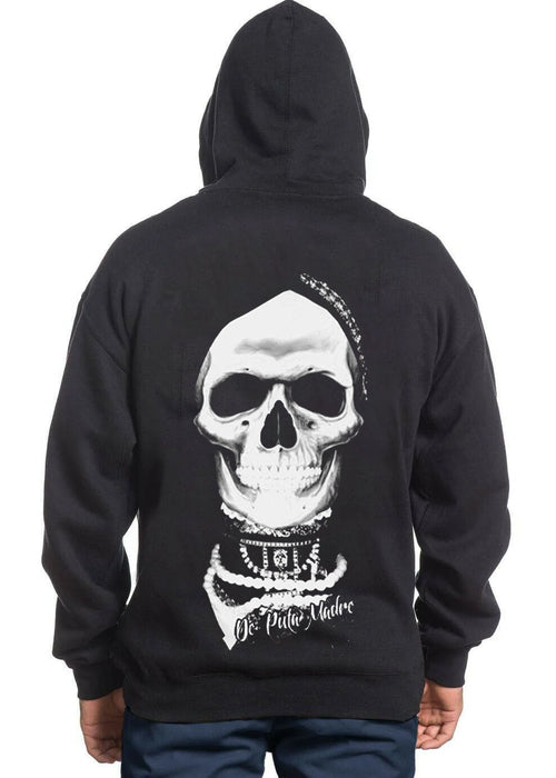 Men's Hoodie with zipper with design Santa Muerte ms13