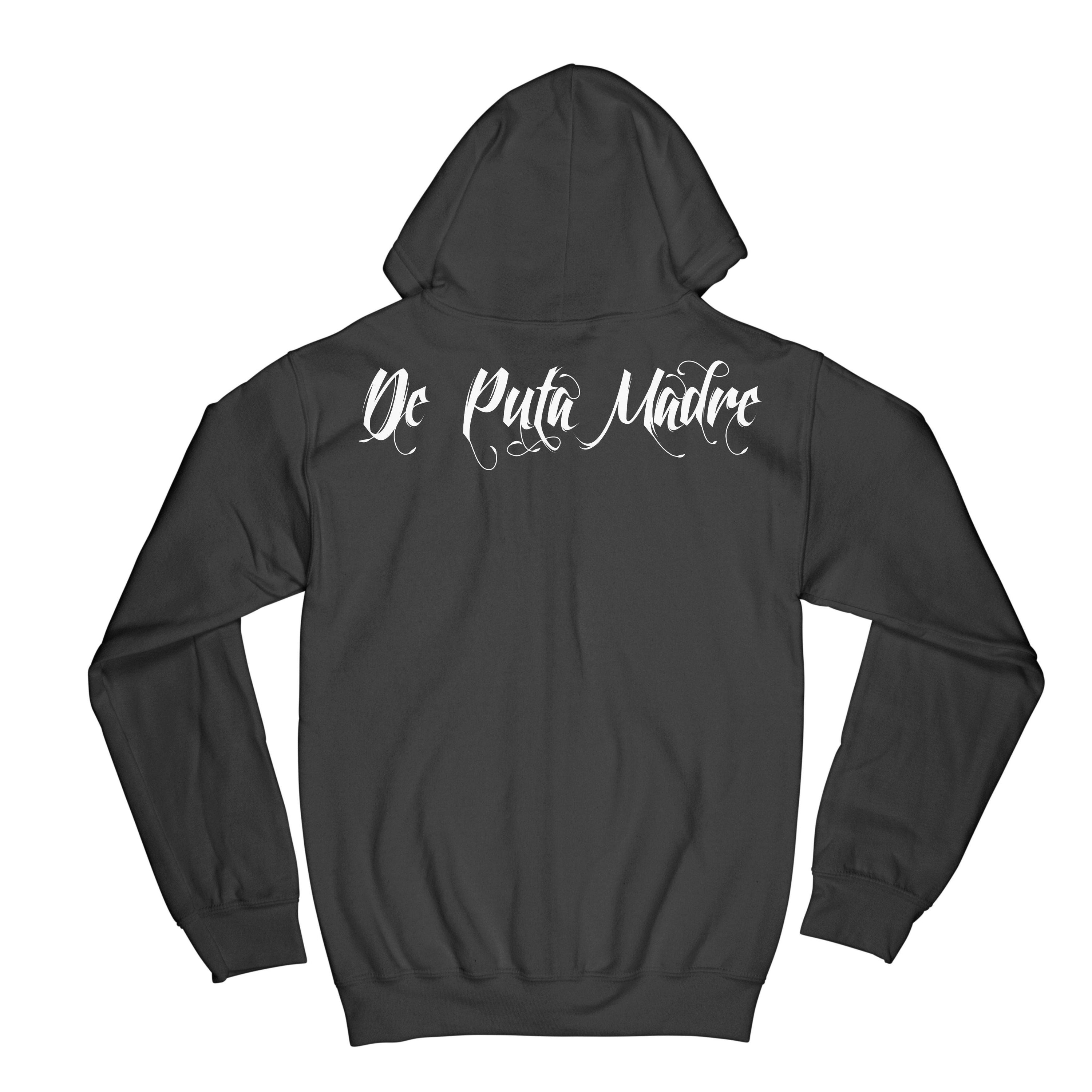 Men's Hoodie with zipper with design Santa Muerte ms13