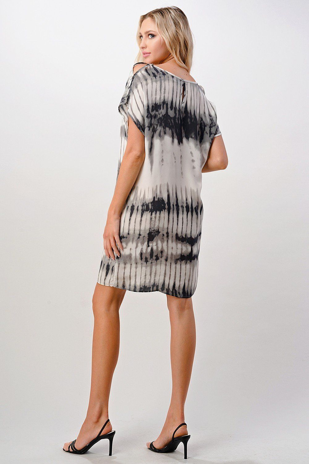 Short Sleeve Tie-Dye Shift Dress