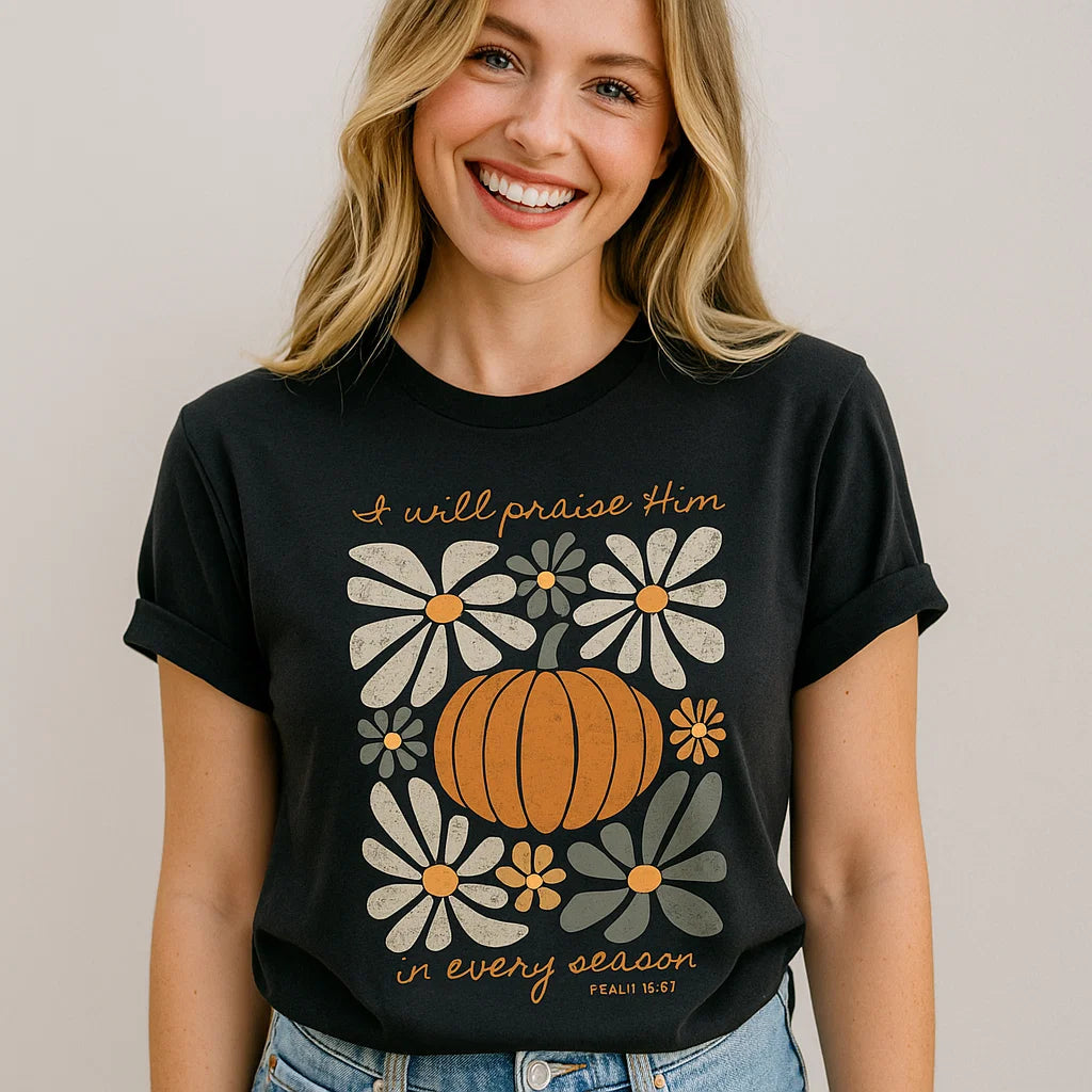 I Will Praise Him Season Shirt, Fall Christian Tee