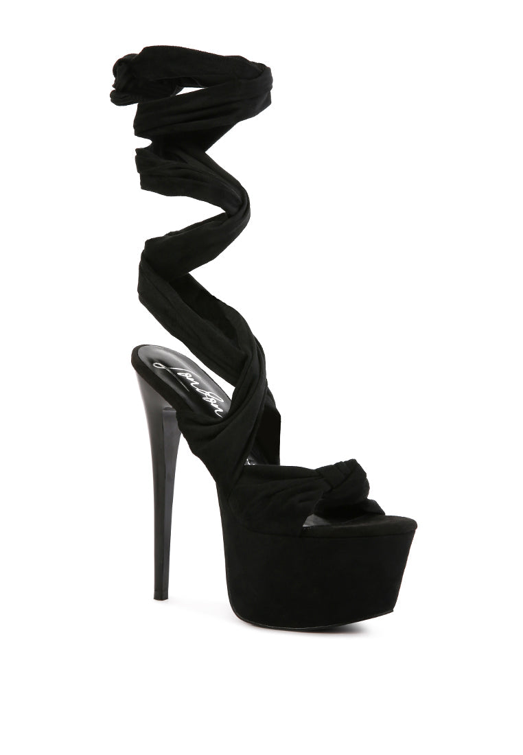 Bauble High Heeled Lace Up Sandals