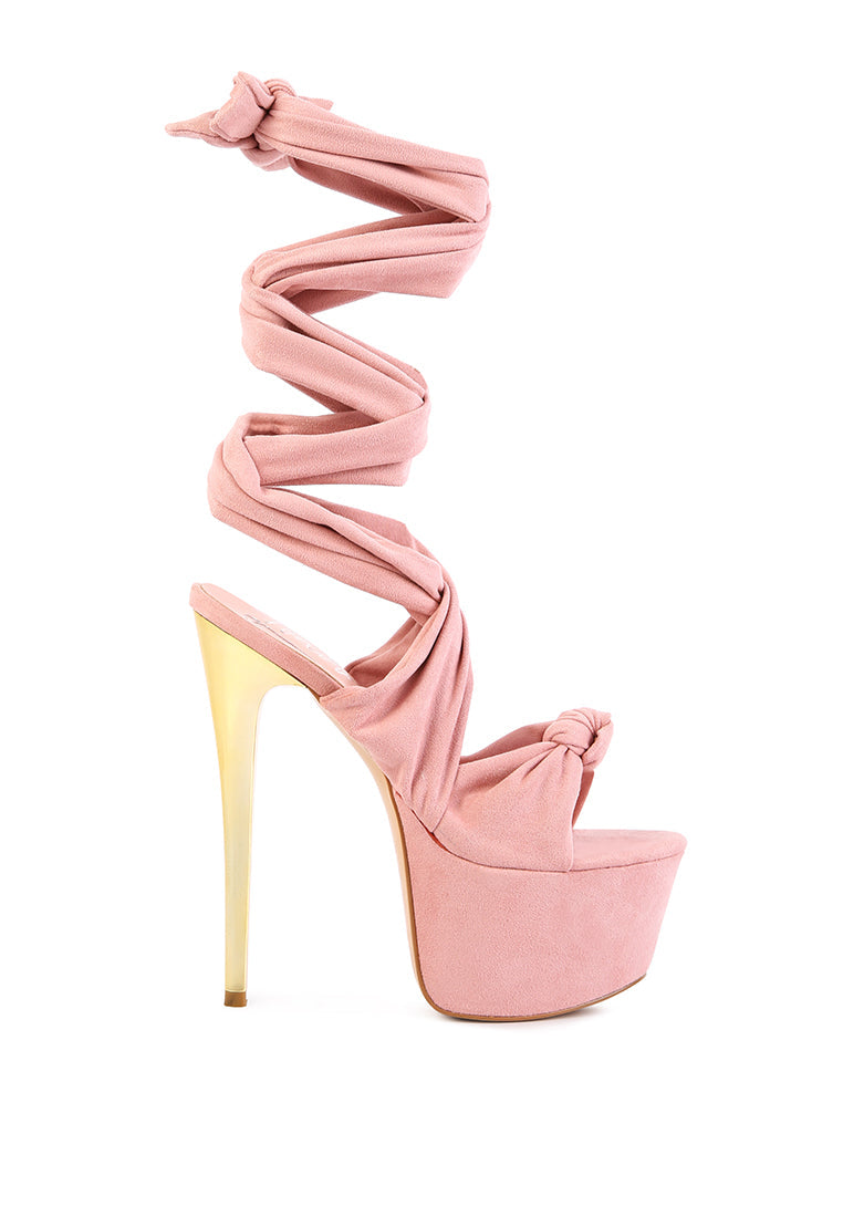 Bauble High Heeled Lace Up Sandals