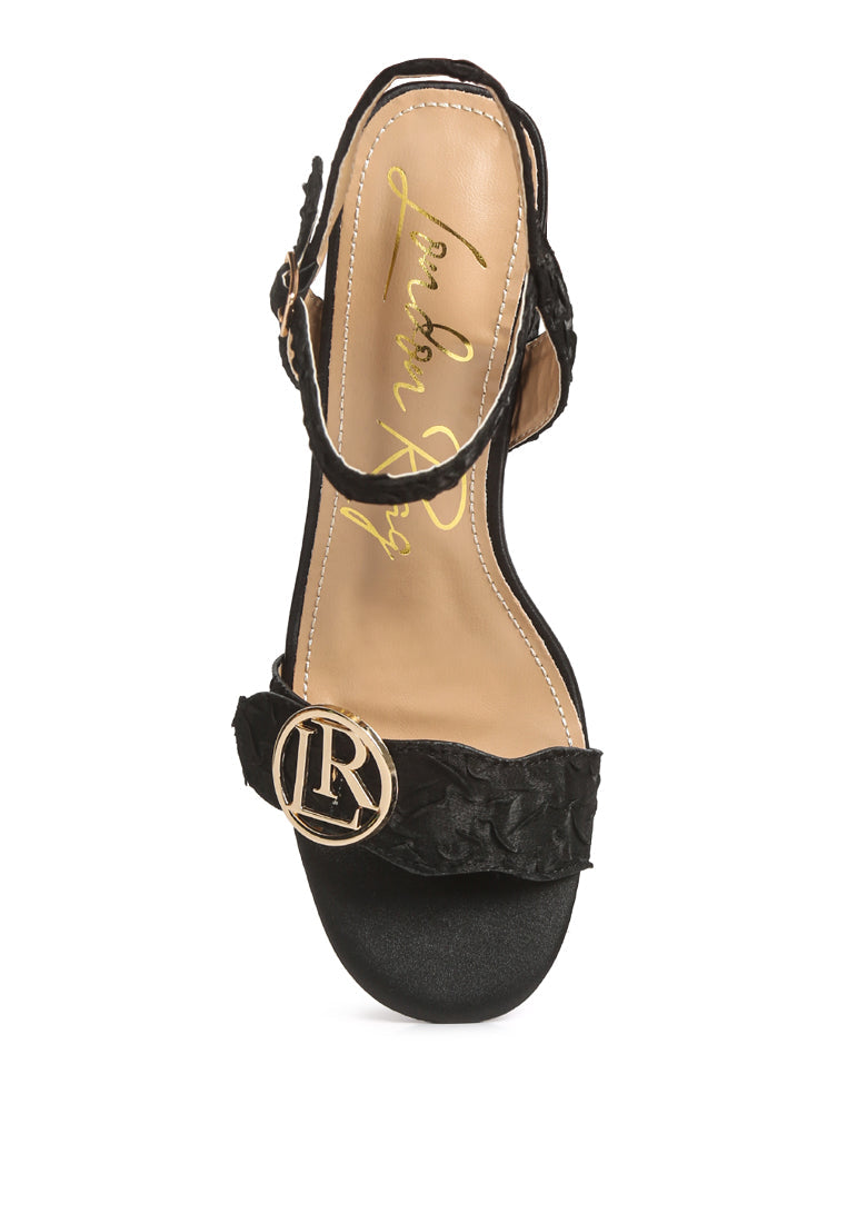 Chaplet Textured Block Heel Sandals