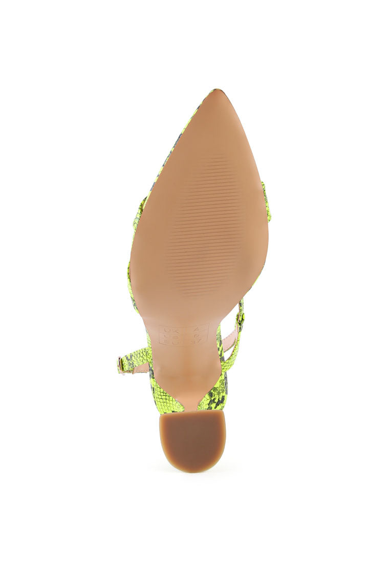 Cherry Tart Snake Print Spool Heel Sandals