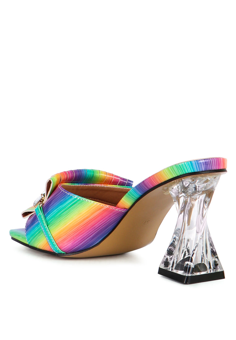 Deeba Diamante Embellishment Clear Spool Heel Sandals