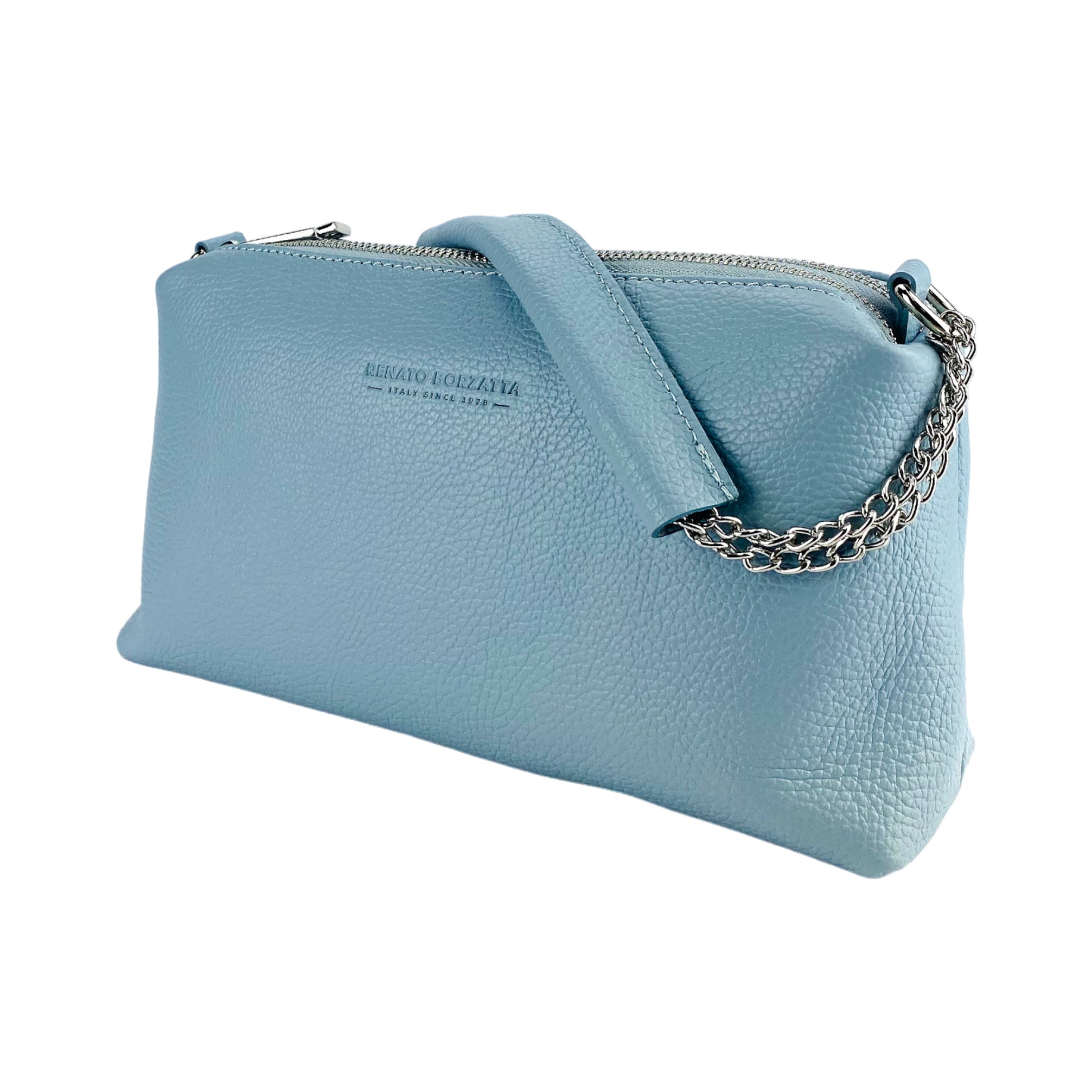 RB1025CL  | Borsa Donna a Mano con doppia lampo in Vera Pelle Made in