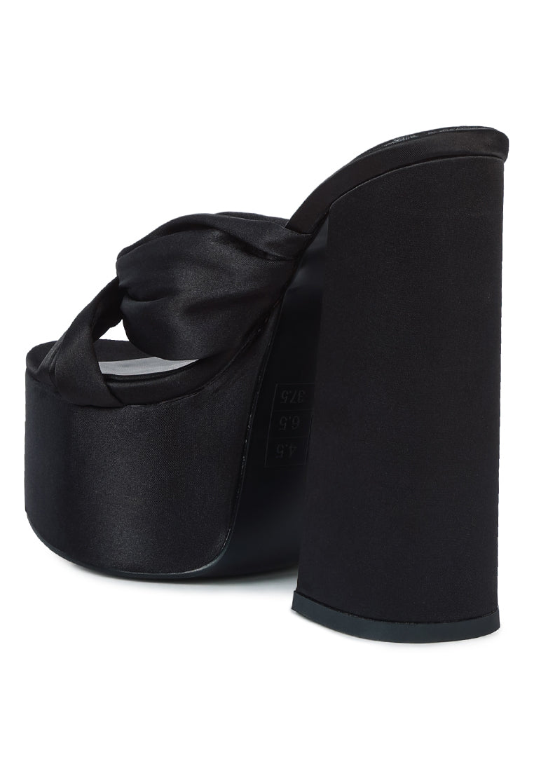 Strobing Knotted Chunky Platform Heels