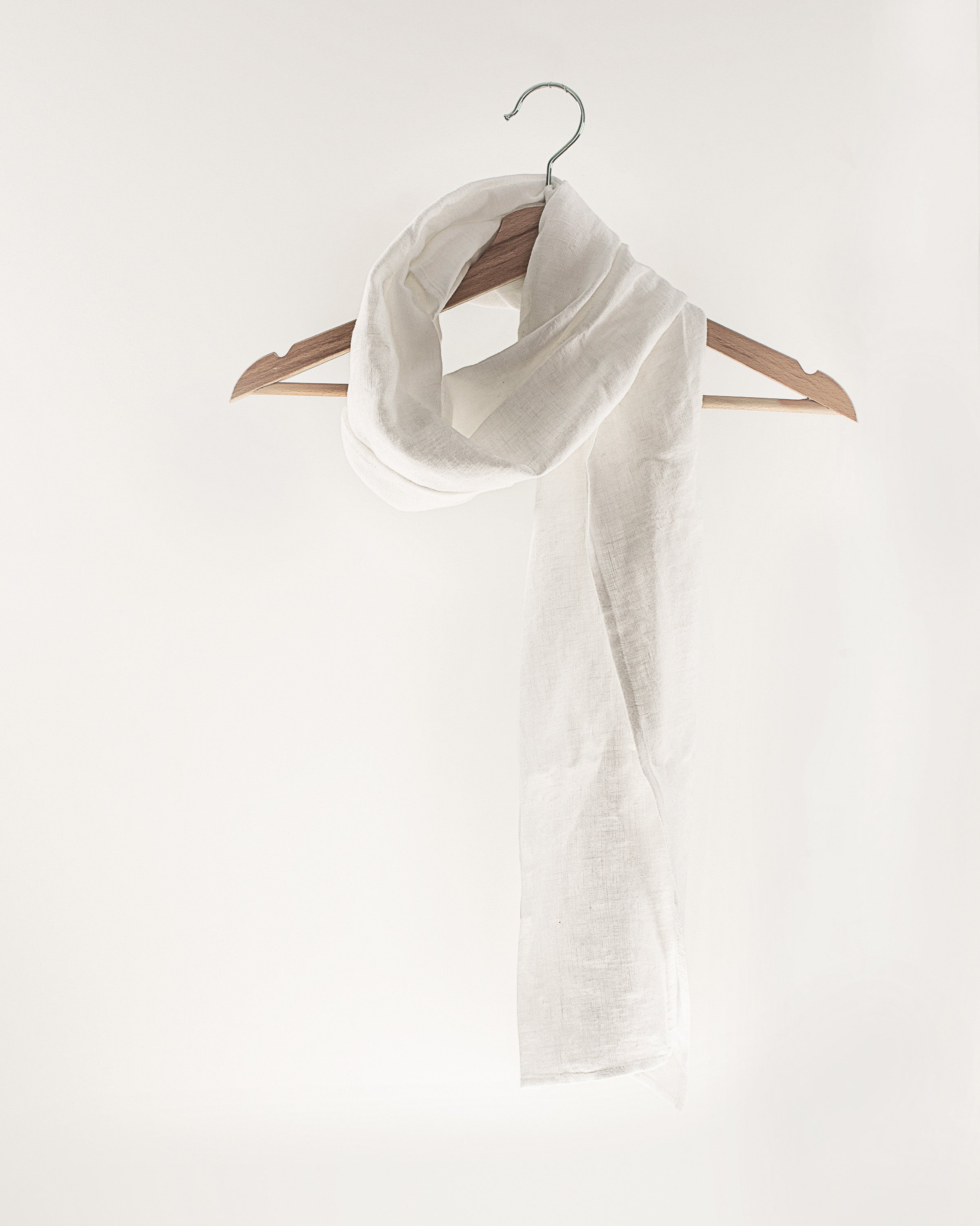 White linen lightweight scarf