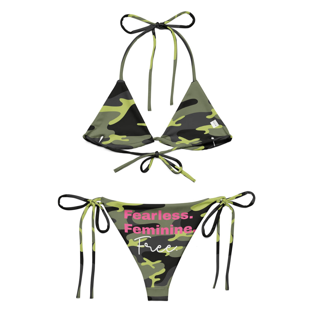 All-over print recycled string bikini