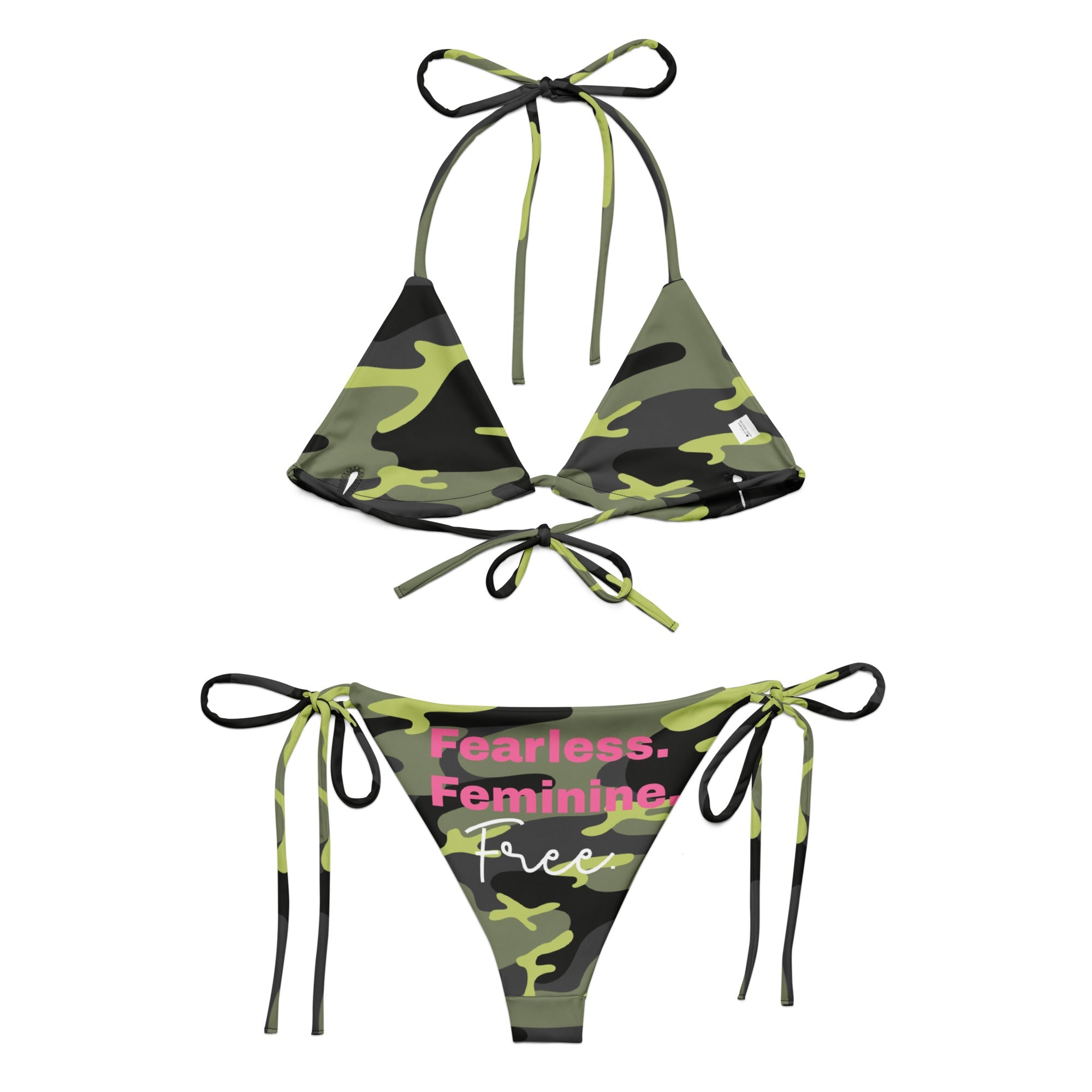 All-over print recycled string bikini