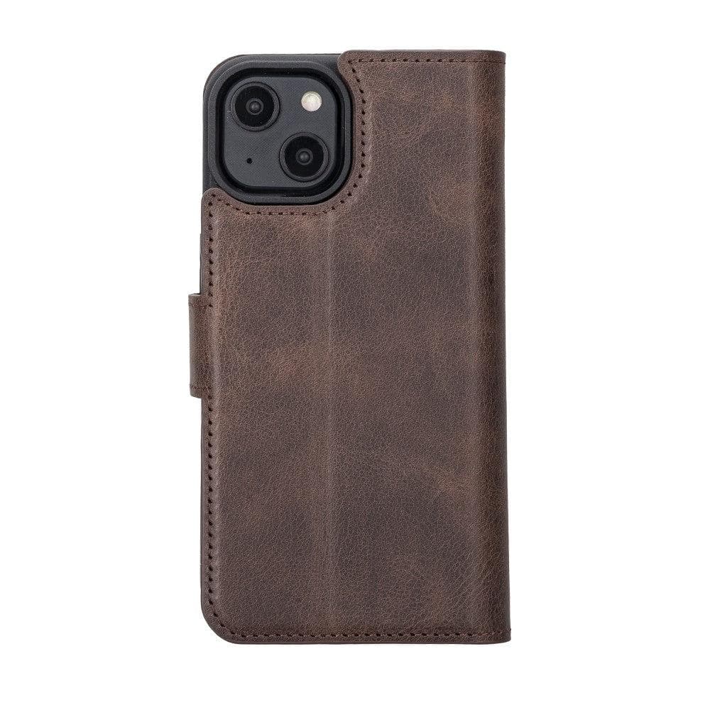 Apple iPhone 14 Series Detachable Leather Wallet Case Darker Color -