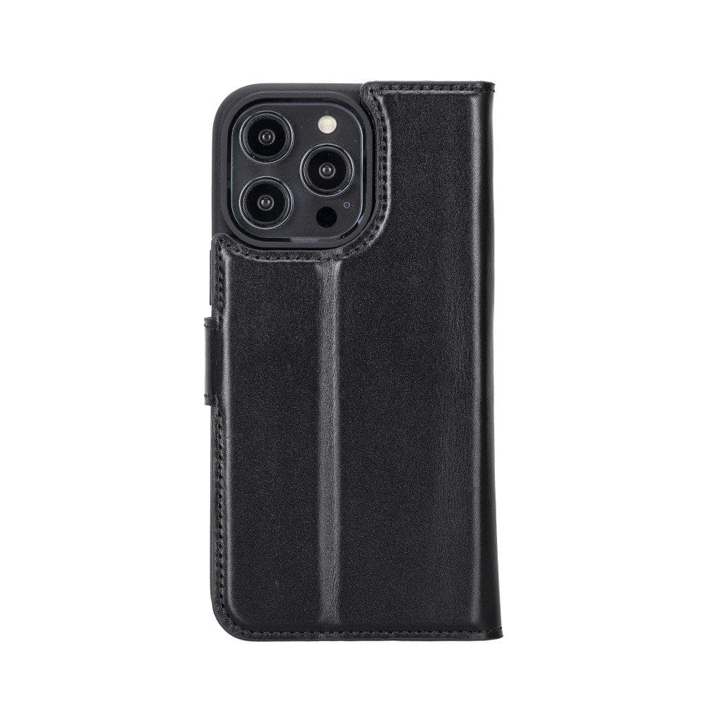 Apple iPhone 14 Series Detachable Leather Wallet Case Darker Color -