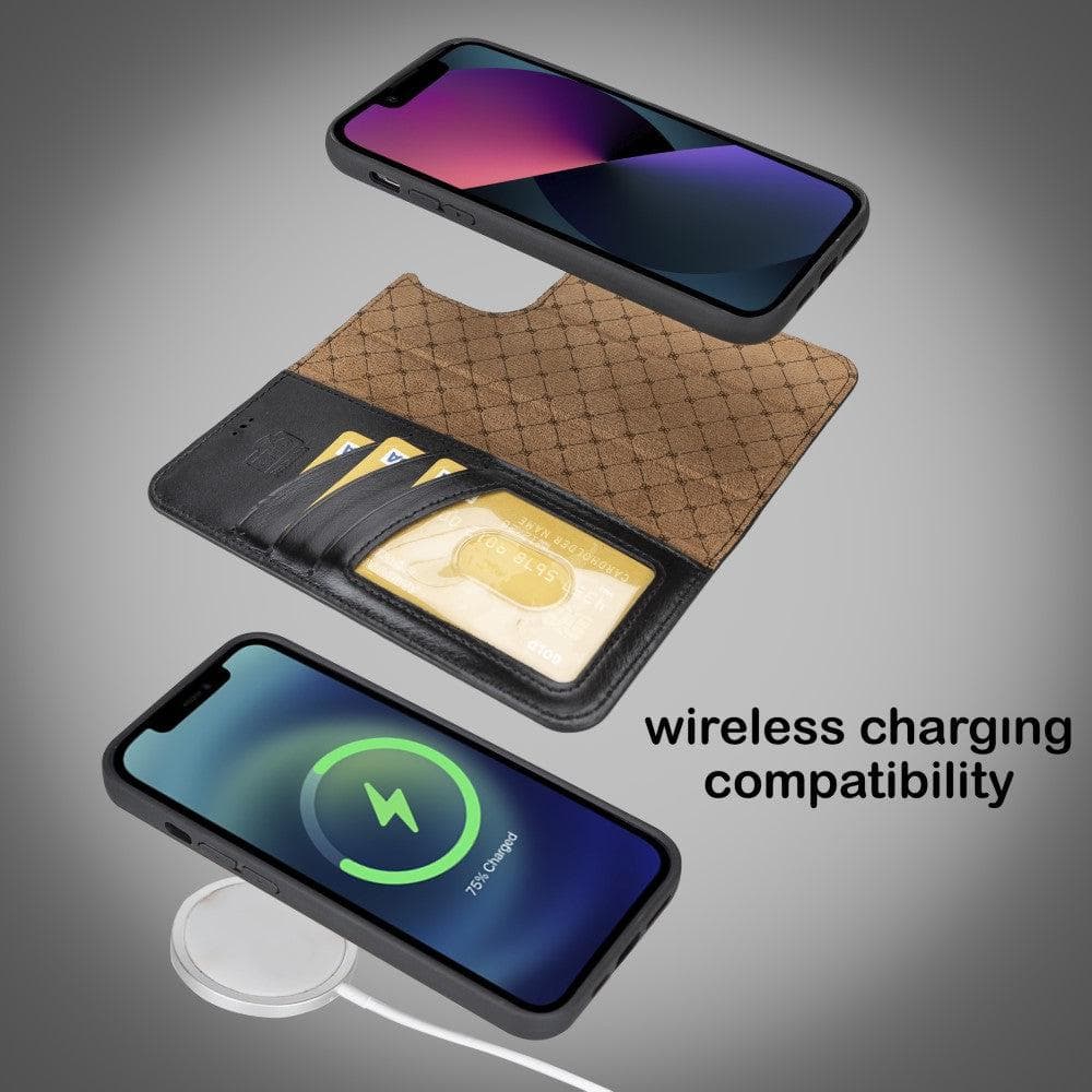 Apple iPhone 14 Series Detachable Leather Wallet Case Darker Color -