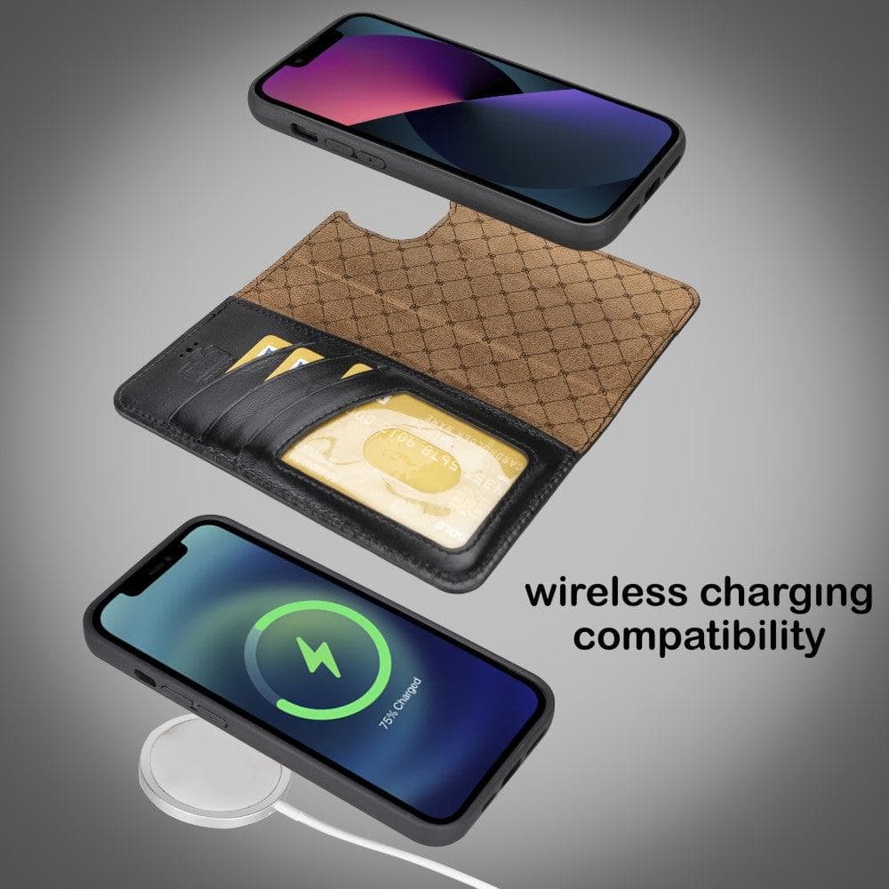 Apple iPhone 14 Series Detachable Leather Wallet Case Darker Color -