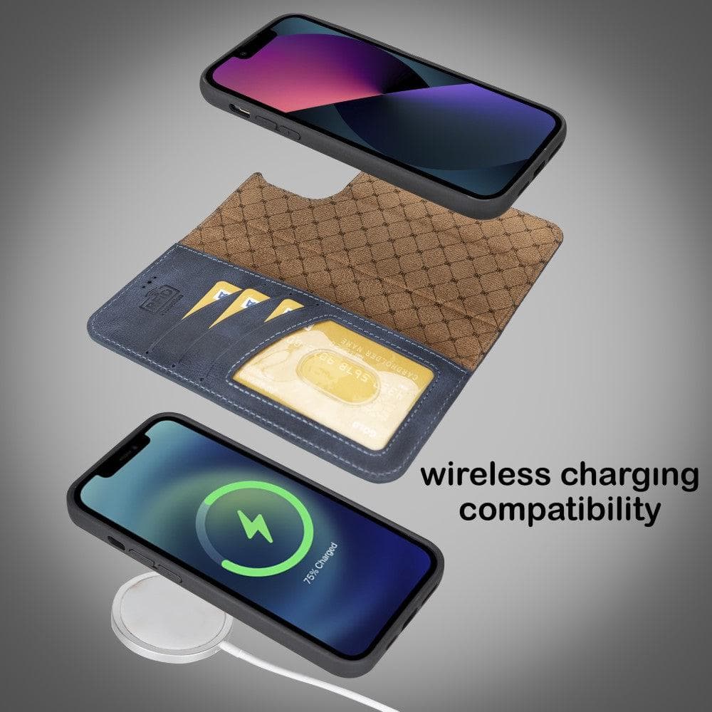 Apple iPhone 14 Series Detachable Leather Wallet Case Darker Color -