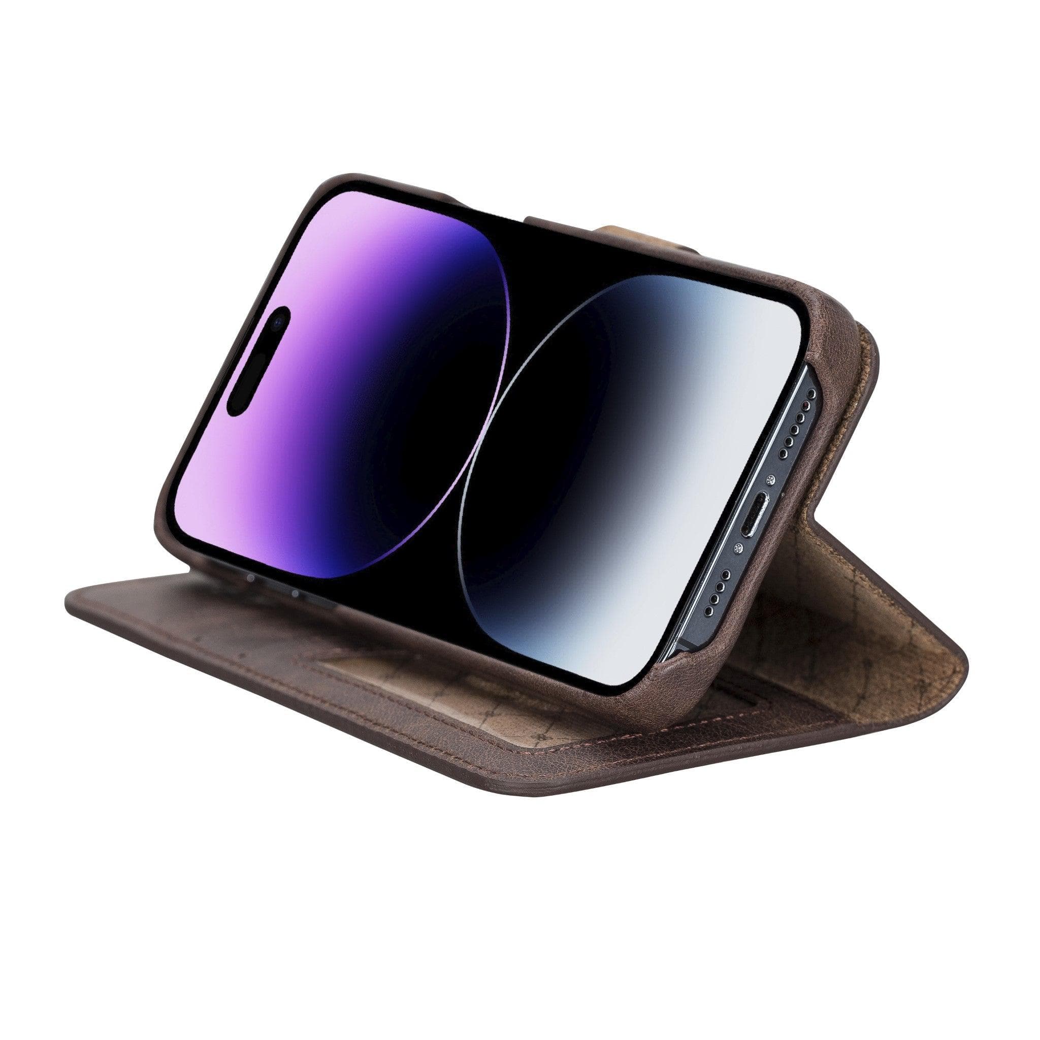 Apple iPhone 14 Series Full Leather Coating Detachable Wallet Case -