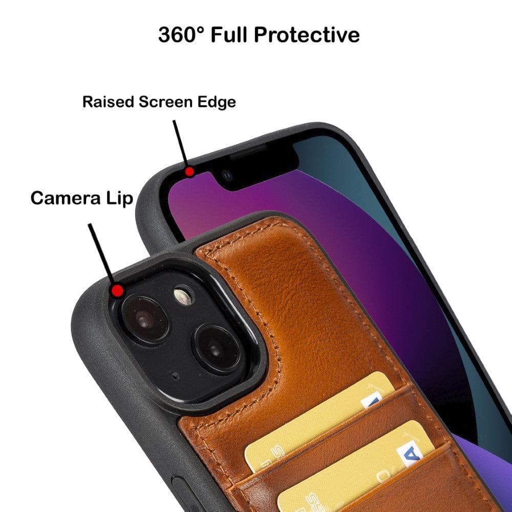 Flexible Leather Back Cover with CardHolder for iPhone 14 Series
