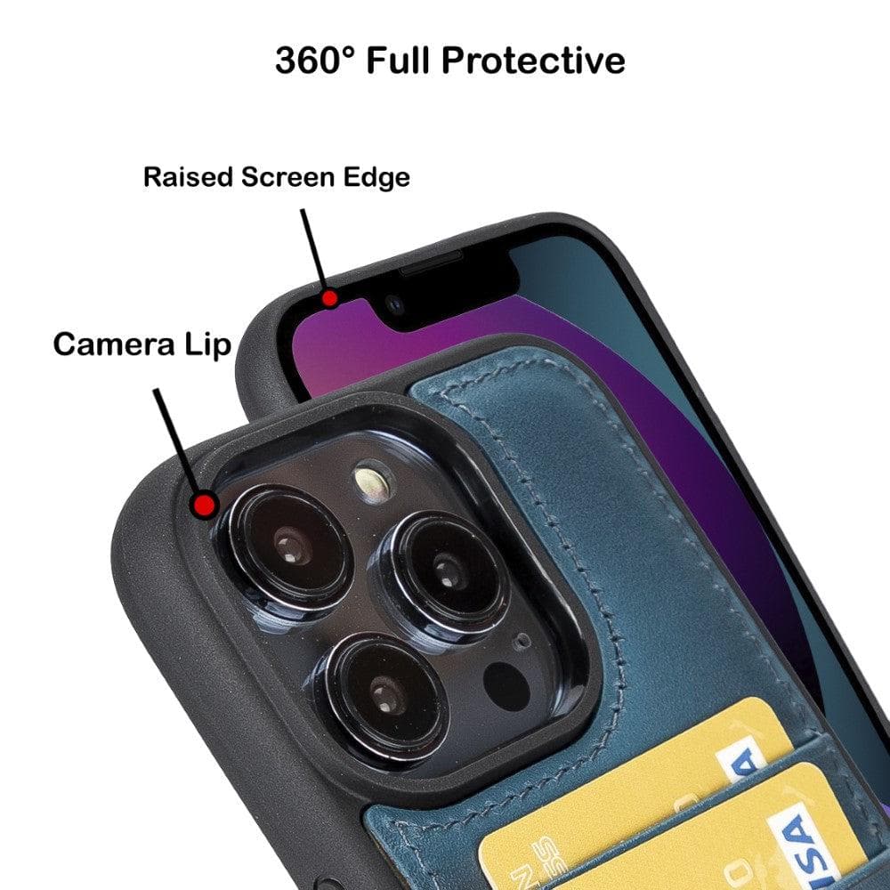 Flexible Leather Back Cover with CardHolder for iPhone 14 Series