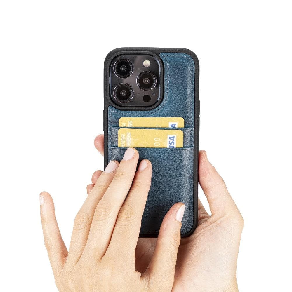 Flexible Leather Back Cover with CardHolder for iPhone 14 Series