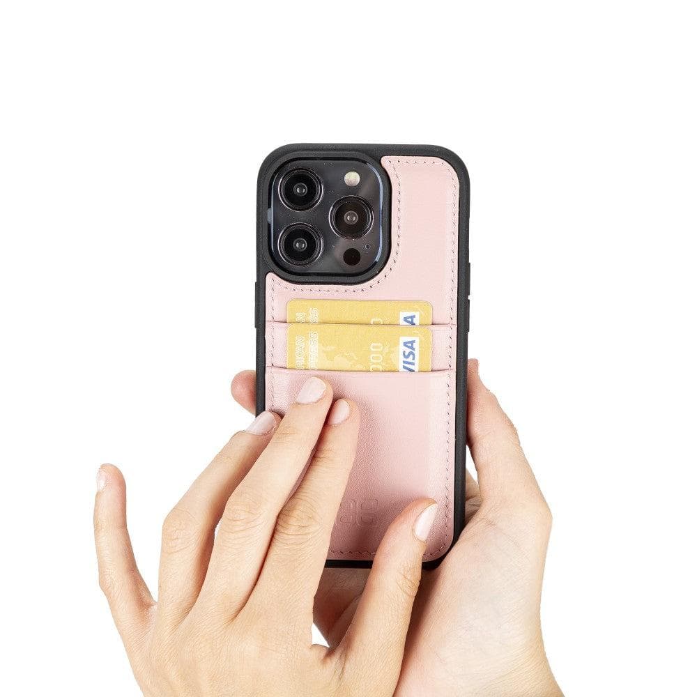 Flexible Leather Back Cover with CardHolder for iPhone 14 Series