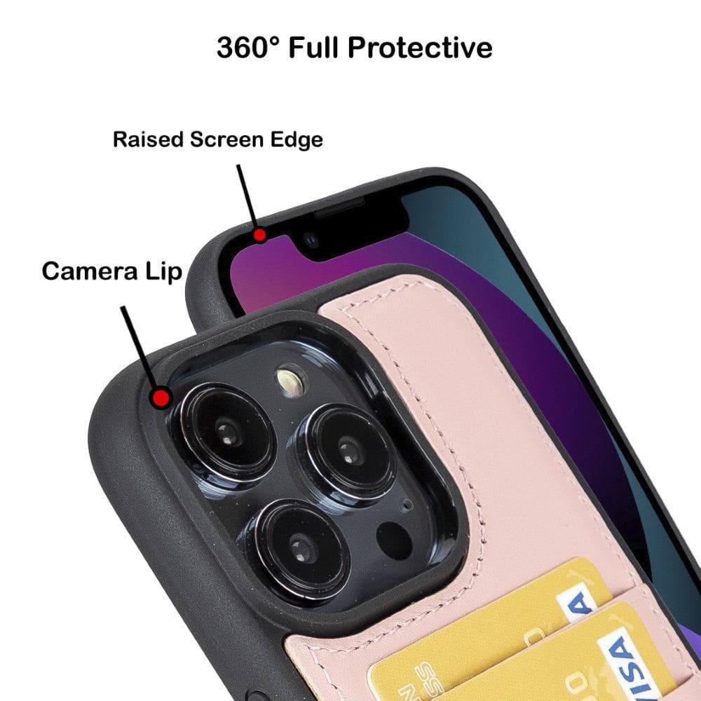 Flexible Leather Back Cover with CardHolder for iPhone 14 Series