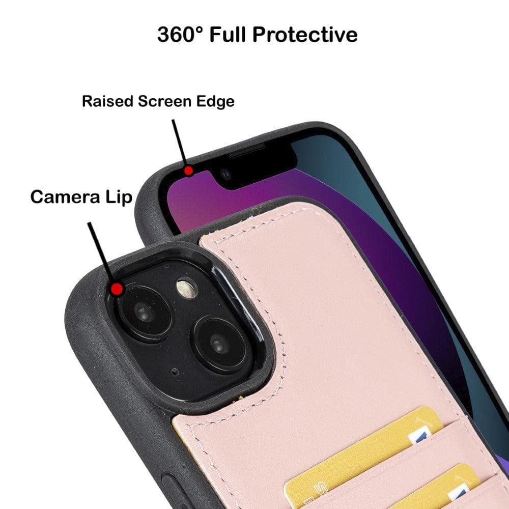 Flexible Leather Back Cover with CardHolder for iPhone 14 Series