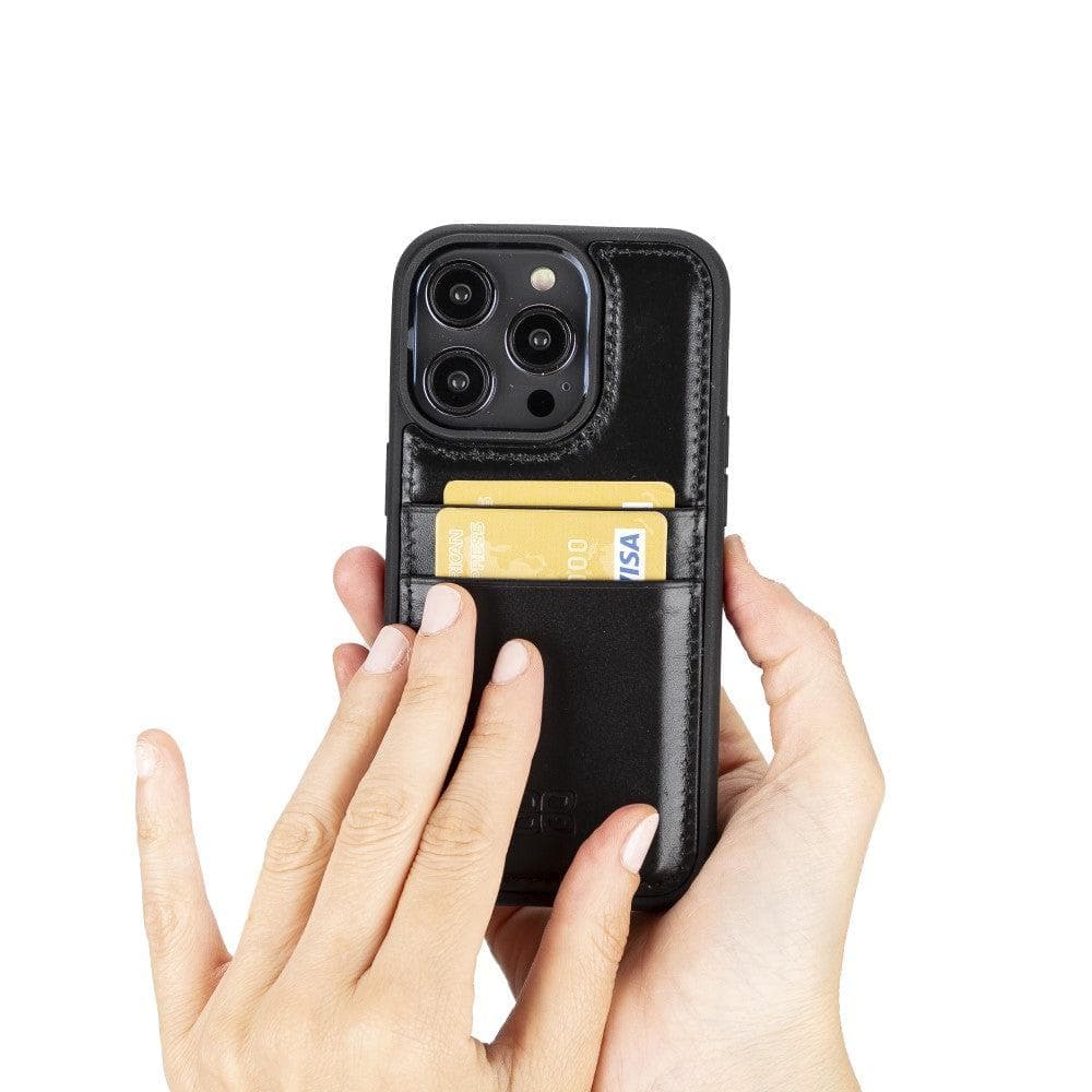 Flexible Leather Back Cover with CardHolder for iPhone 14 Series