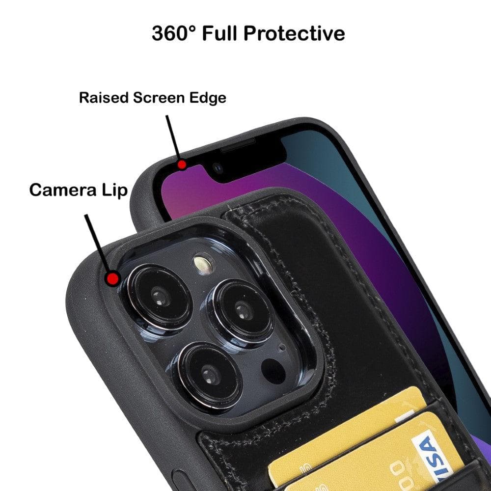 Flexible Leather Back Cover with CardHolder for iPhone 14 Series