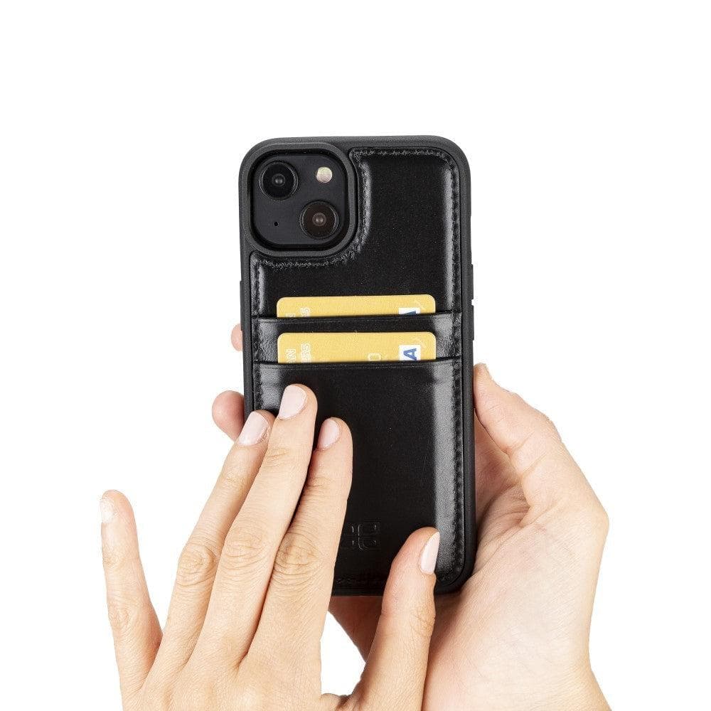 Flexible Leather Back Cover with CardHolder for iPhone 14 Series