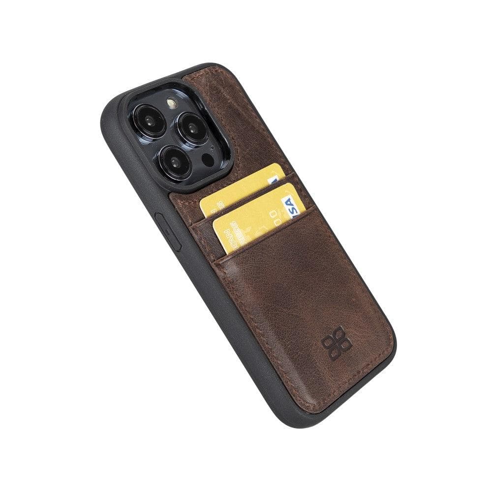 Flexible Leather Back Cover with CardHolder for iPhone 14 Series