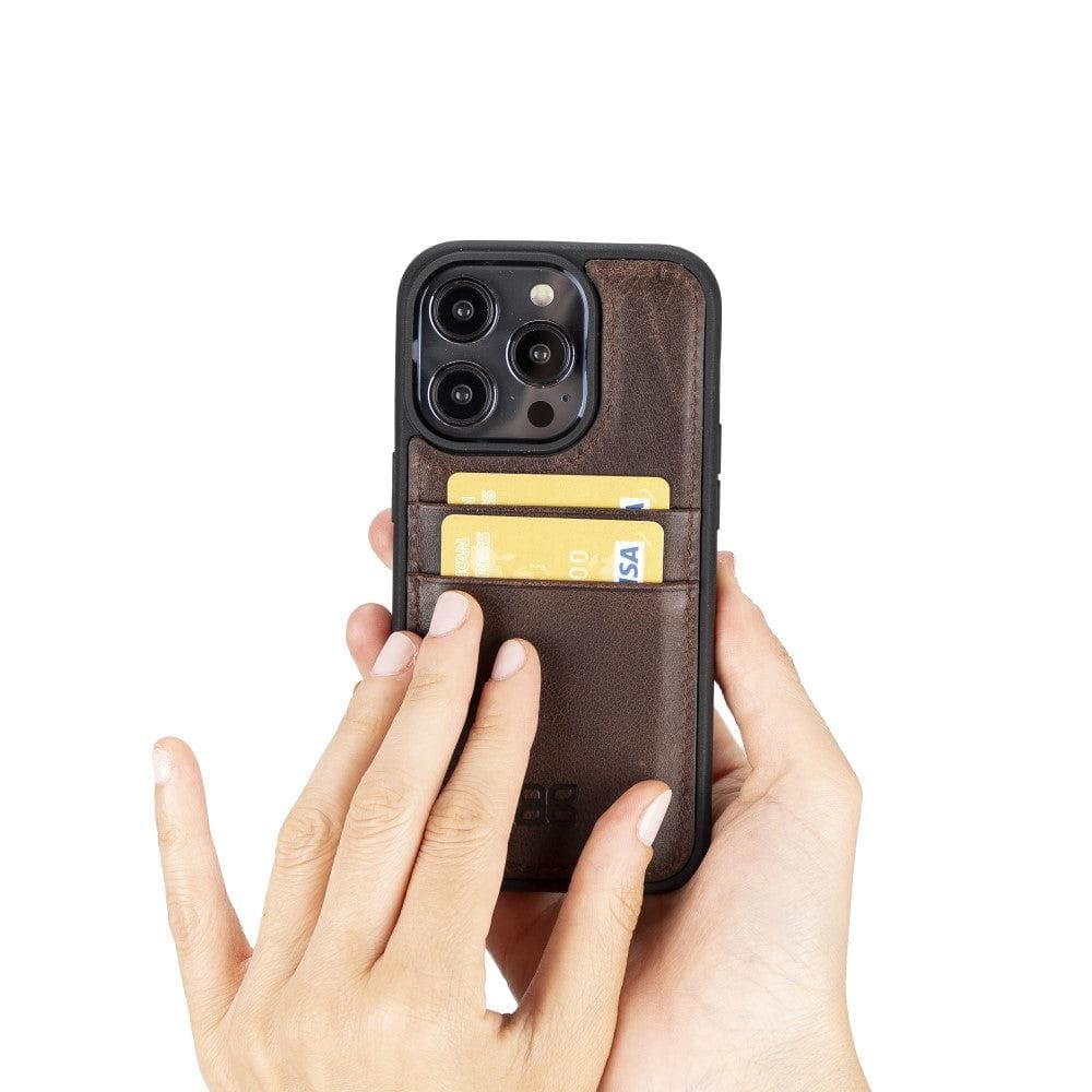 Flexible Leather Back Cover with CardHolder for iPhone 14 Series