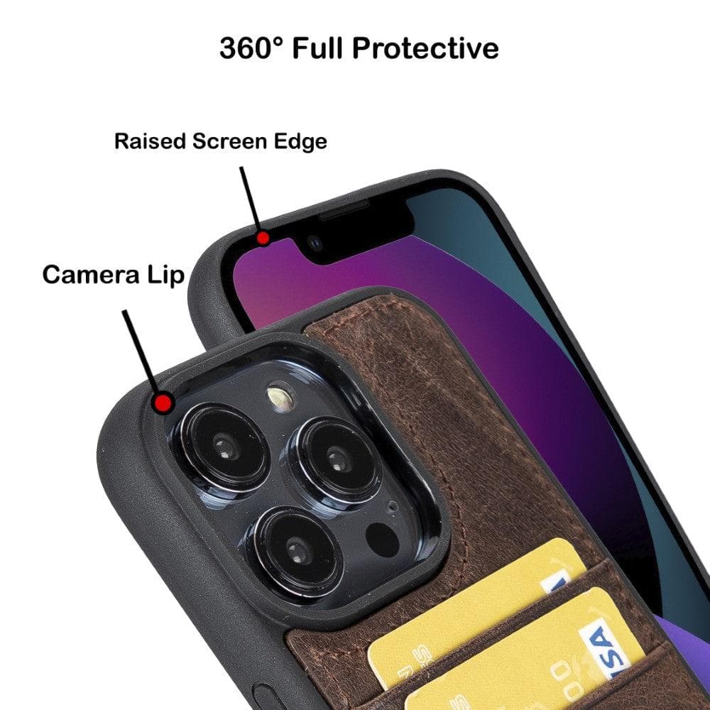 Flexible Leather Back Cover with CardHolder for iPhone 14 Series