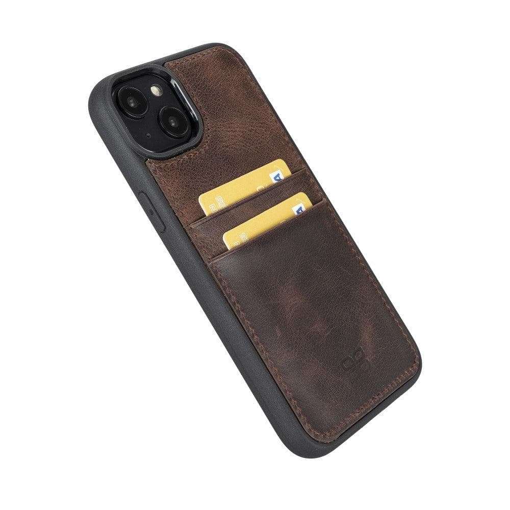 Flexible Leather Back Cover with CardHolder for iPhone 14 Series