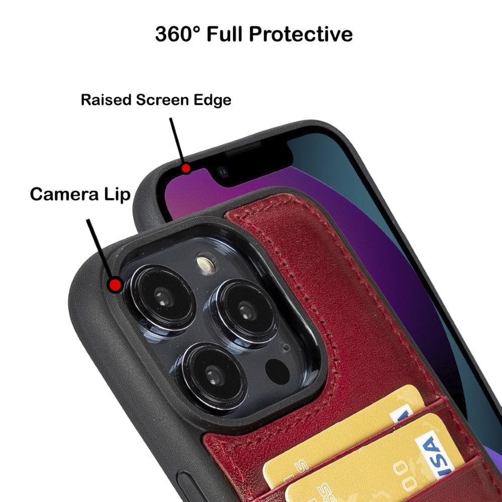 Flexible Leather Back Cover with CardHolder for iPhone 14 Series