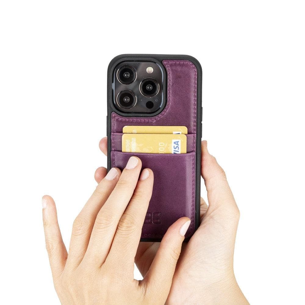 Flexible Leather Back Cover with CardHolder for iPhone 14 Series