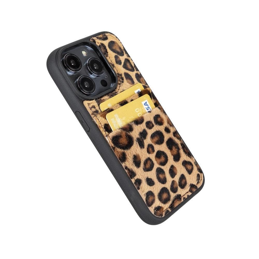 Flexible Leather Back Cover with CardHolder for iPhone 14 Series