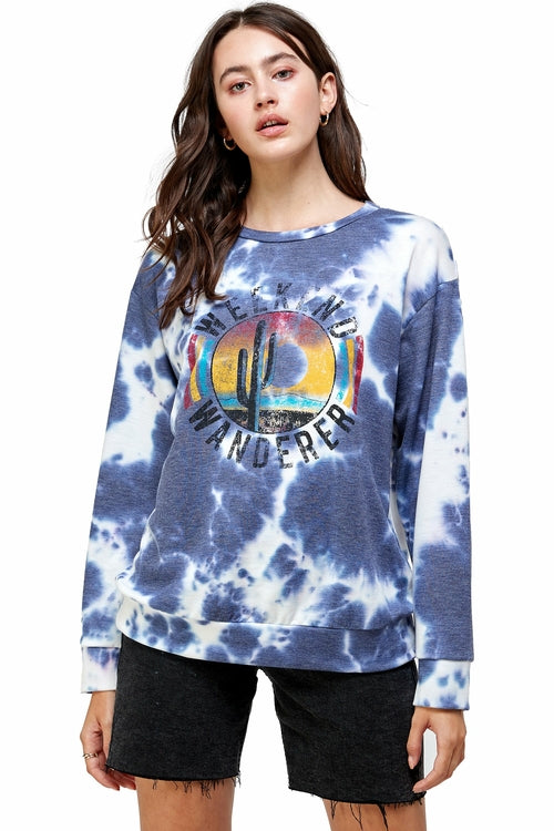 French Terry Tie Dye Screen Printed Sweatshirts
