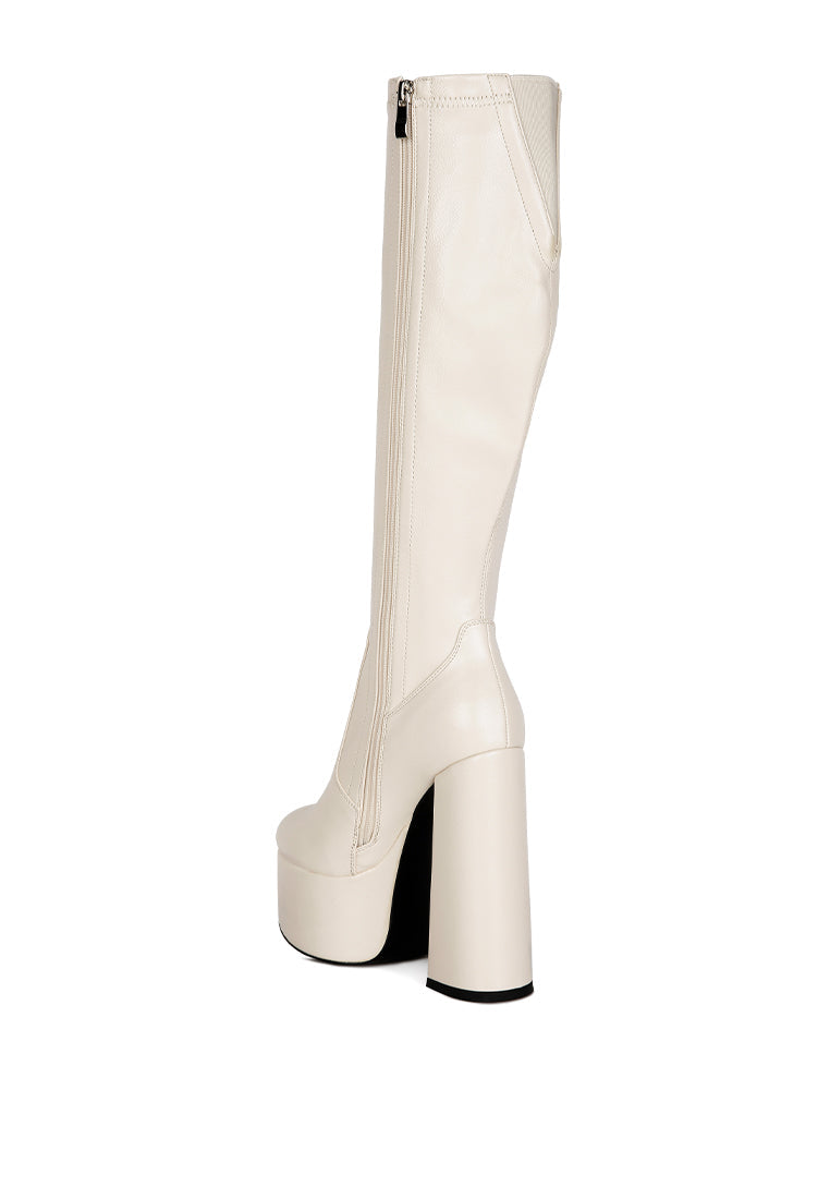 Coraline High Block Heeled Calf Boots
