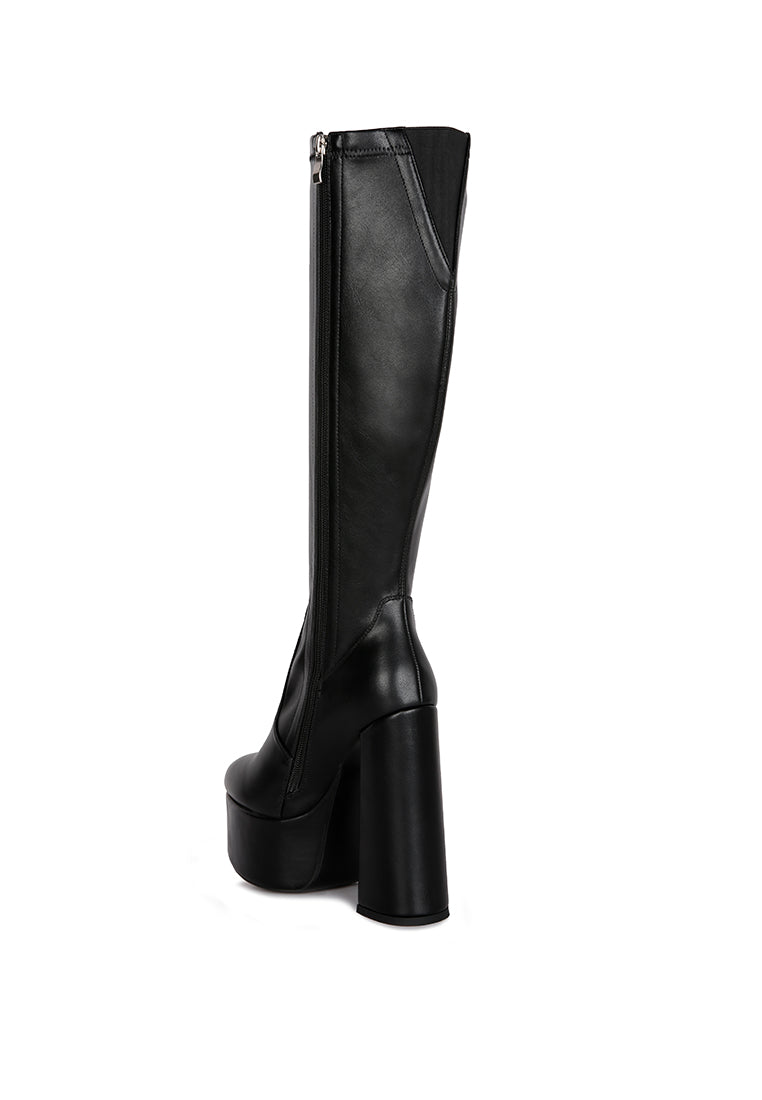 Coraline High Block Heeled Calf Boots