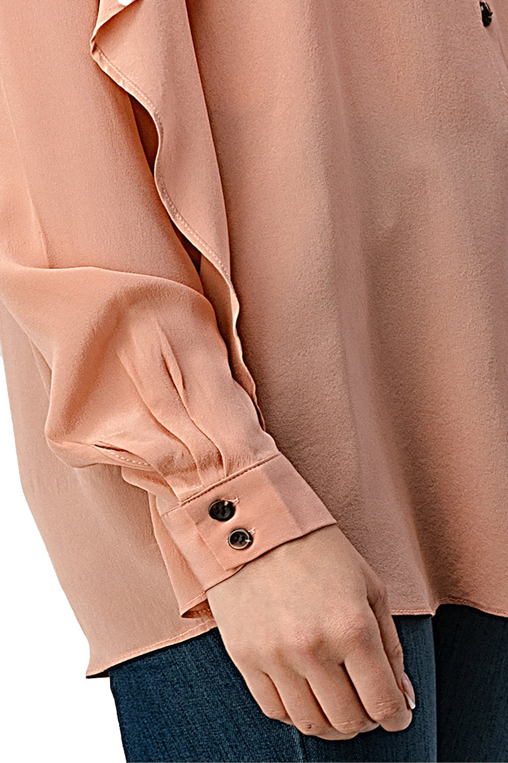 Ruffle Detail Button-Up Blouse