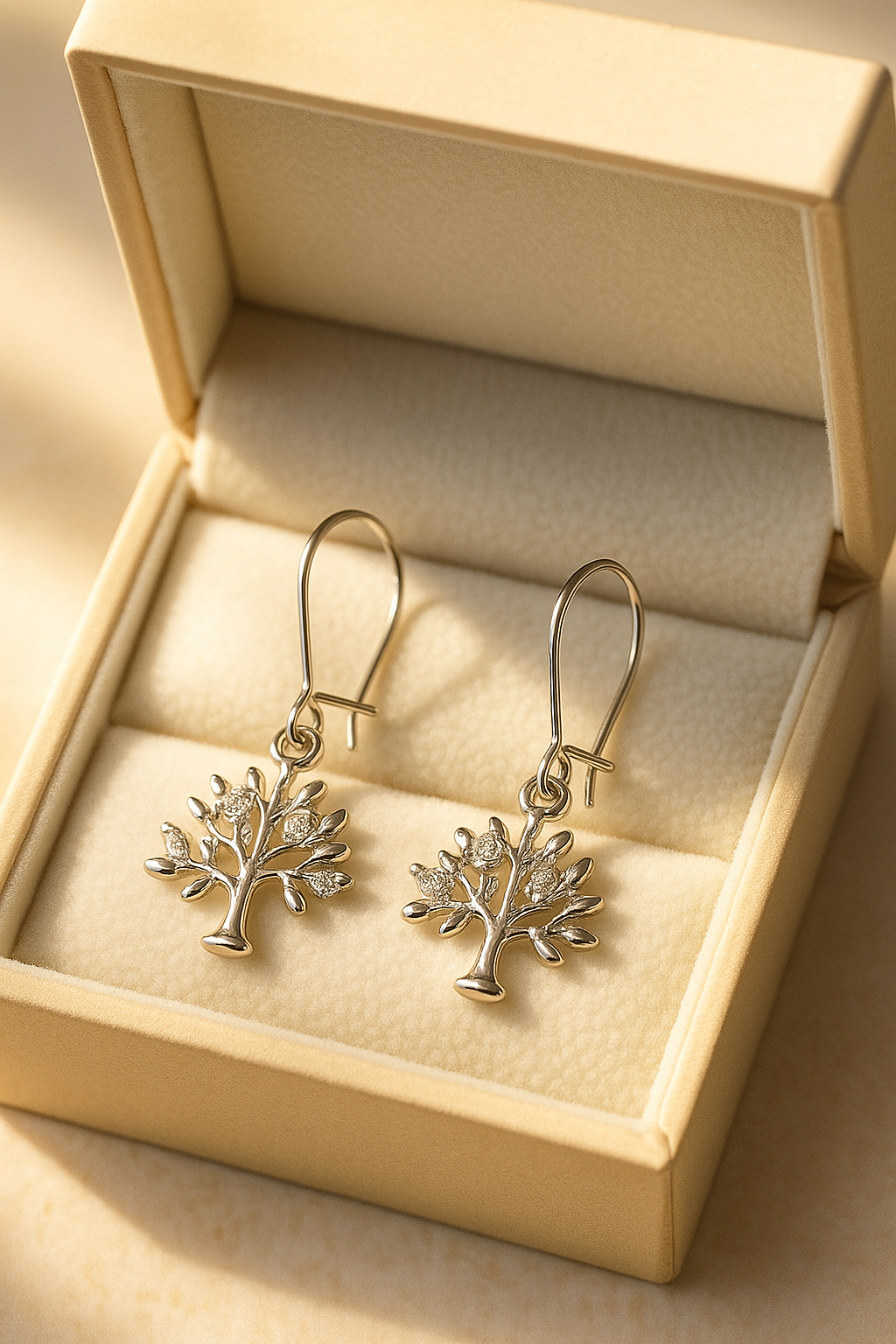 Tree of Life Earrings, Artisan Crafted, Silver Tone