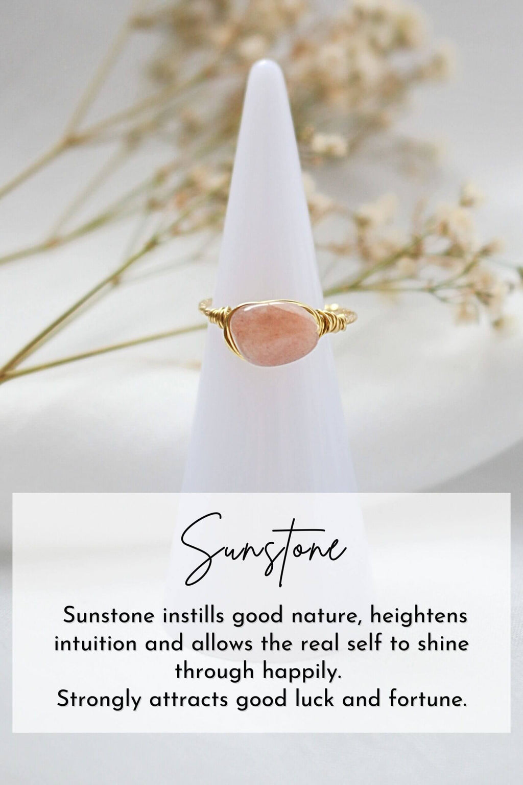 18 Karats Natural Crystals Hand Wired Solitaire Ring