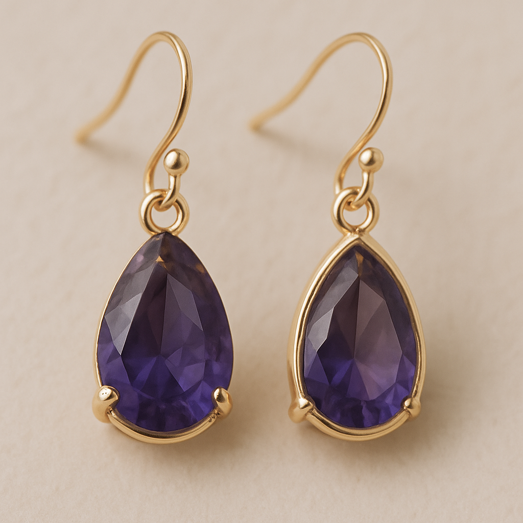 Crystal Teardrop Earrings, 18K Gold plated – Elegance & Sparkle