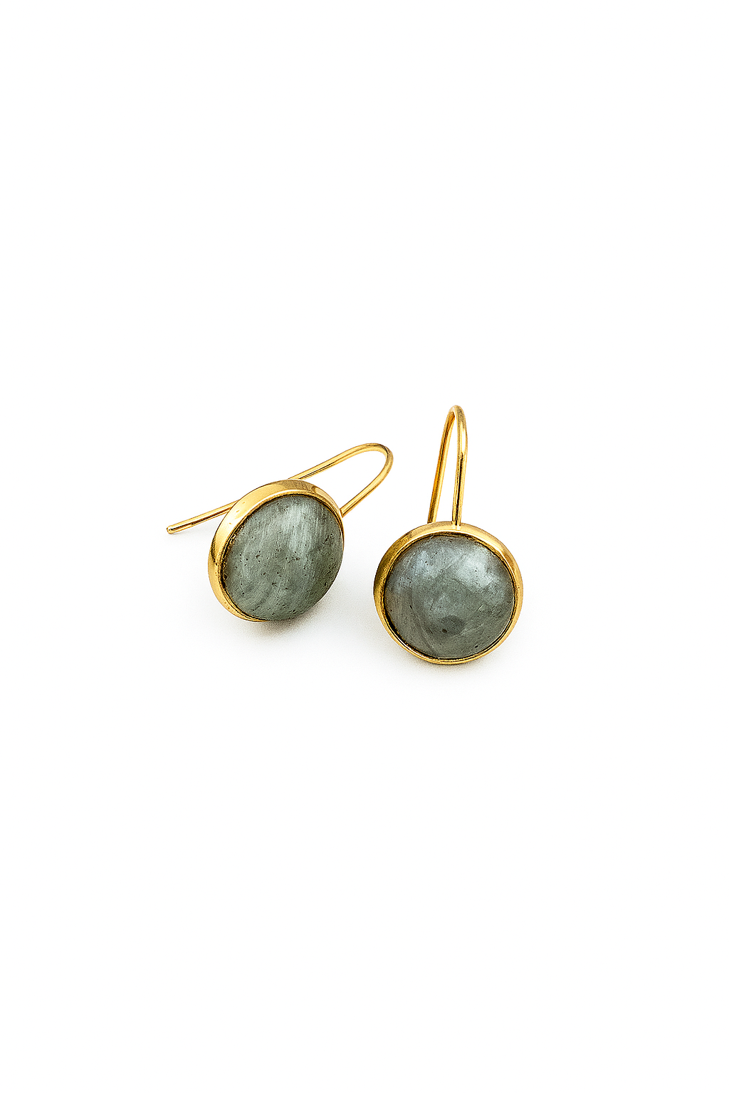Earrings Natural Labradorite, 18K Gold Plating