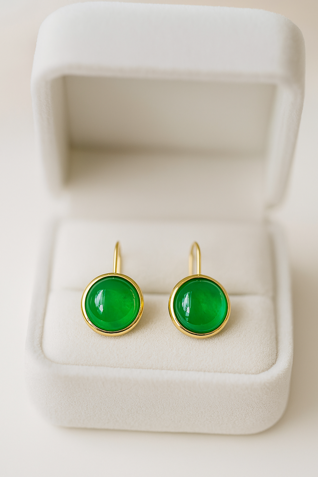 White Jade, 18K Gold Plating, Handmade