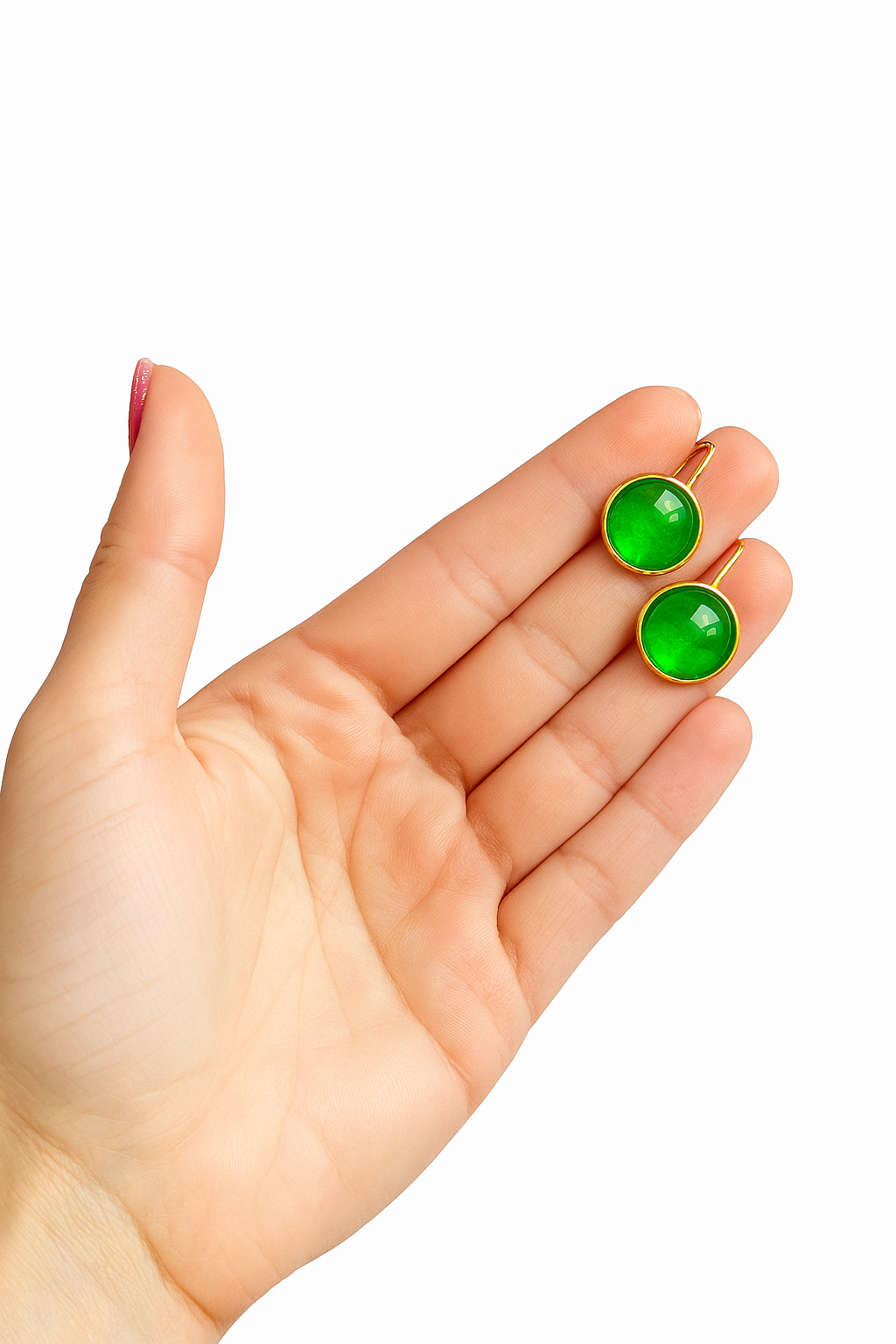 White Jade, 18K Gold Plating, Handmade