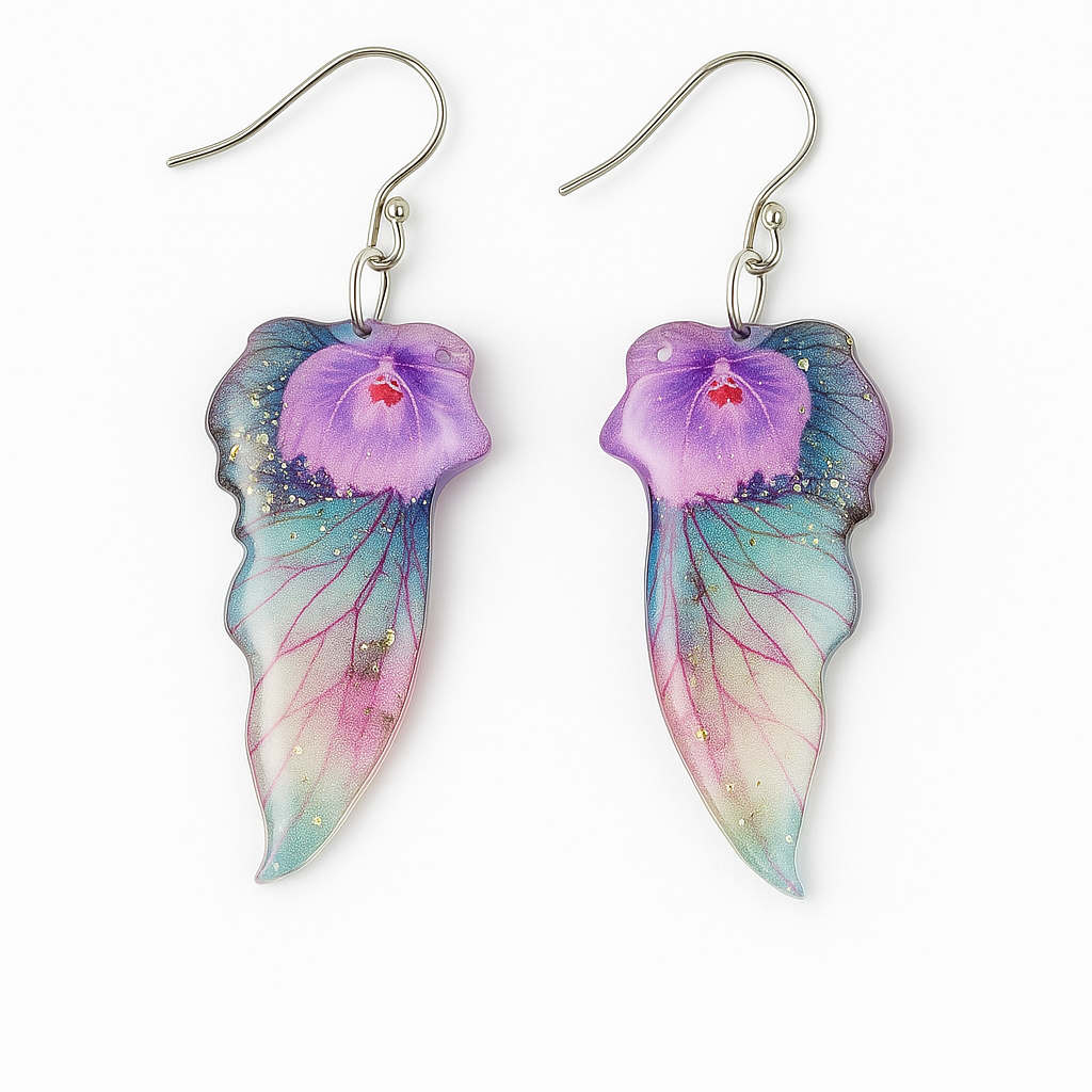 Fairy Butterfly Wings Earrings, Pale Turquoise