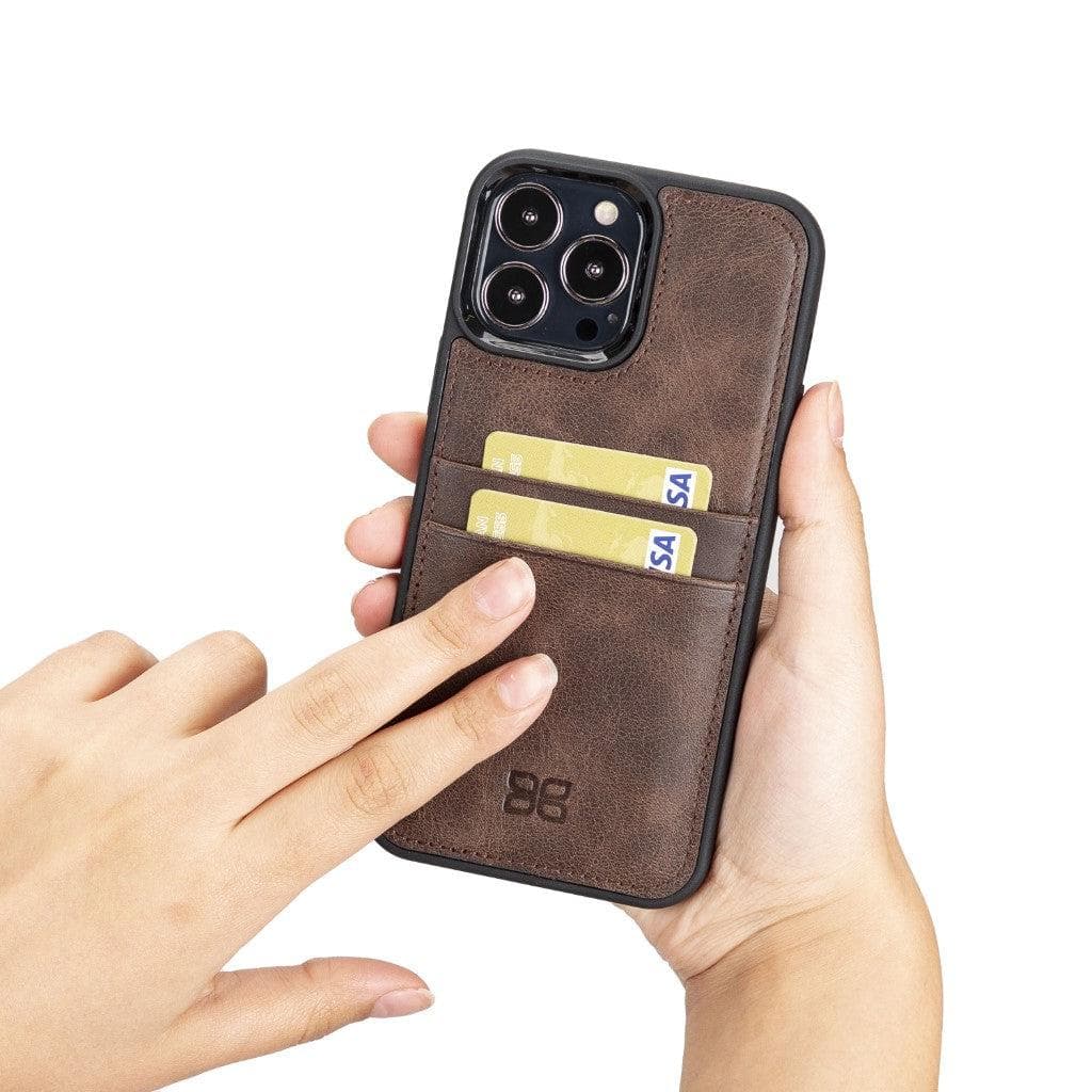 Flexible Leather Back Cover with CardHolder for iPhone 13 Series